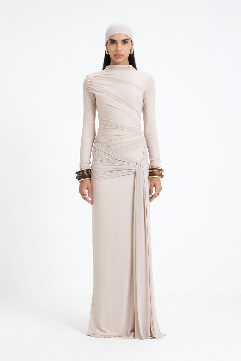 WHITE TURTLENECK LACE MAXI DRESS | CULT MIA | Nana Gotti WHITE TURTLENECK LACE MAXI DRESS | CULT MIA | Nana Gotti