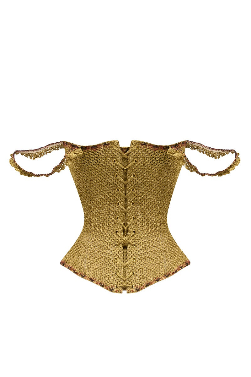 KNITTED CORSET IN GOLD - CULT MIA