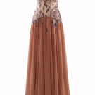 HACCHIC COUTURE Aurora embellished gown in cinnamon rose with intricate beadwork and flowing fabric, elegant evening wear.