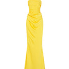 Le Thanh Hoa Canary Gown featuring elegant design and flowing fabric, perfect for formal or special occasions.