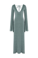 Suncillo OLYA sage green maxi dress with flowing fabric and sleeveless design, perfect for elegant summer occasions.