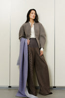Lecia two-tone waist pleated trousers featuring a stylish design, tailored fit, and classic pleats, perfect for sophisticated outfits.