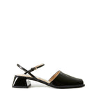 Black Chictopia peep toe slingback heels with open toe design and slim heel for stylish, elegant women's sandals.
