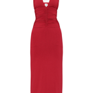 Summer Away Garda Maxi Dress in cherry, flowy floral maxi dress with a fitted waist and sleeveless design.