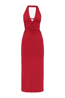 Summer Away Garda Maxi Dress in cherry, flowy floral maxi dress with a fitted waist and sleeveless design.