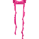 Pink Sudi Etuz jersey crop top with ruffles, stylish and lightweight, perfect for casual and trendy outfits.