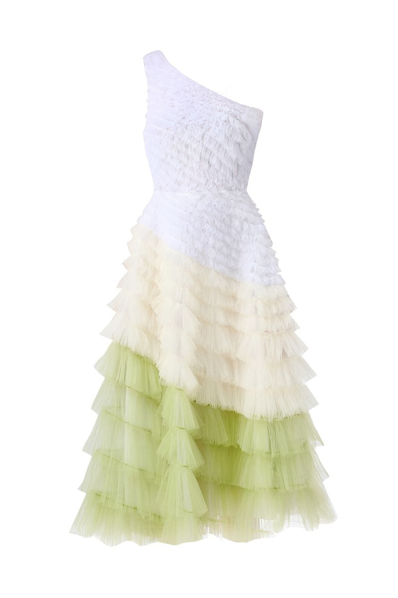 PASTEL MIX OFF-SHOULDER MIDI DRESS - CULT MIA