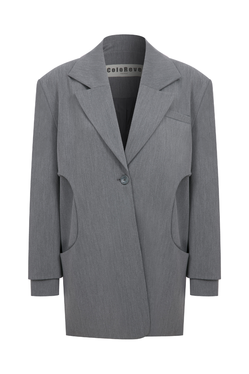 HOLE BLAZER IN GRAY - CULT MIA