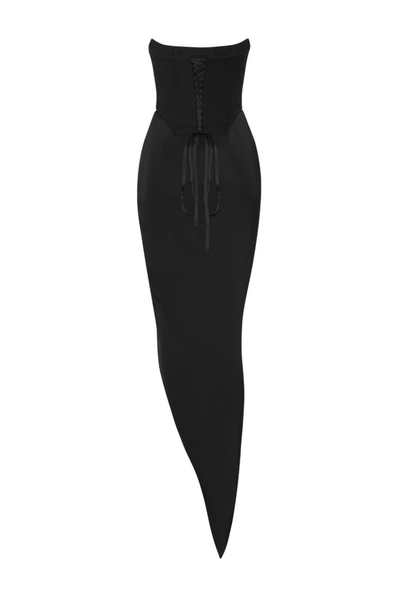SELENA BLACK CORSET MIDI DRESS - CULT MIA