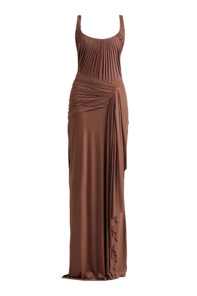 evelina midi dress Deme By Gabriella EVELINA MAXI DRESS IN MOCHA PINK