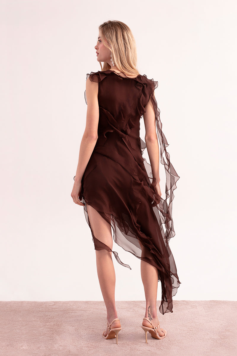 MIRAGE DRESS IN BROWN - CULT MIA