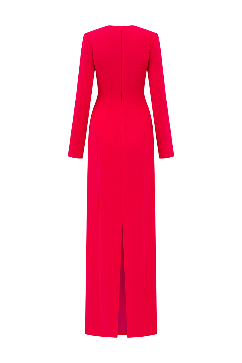 PADDED SHOULDER CRYSTAL EMBELLISHED STRAIGHT DRESS - CULT MIA