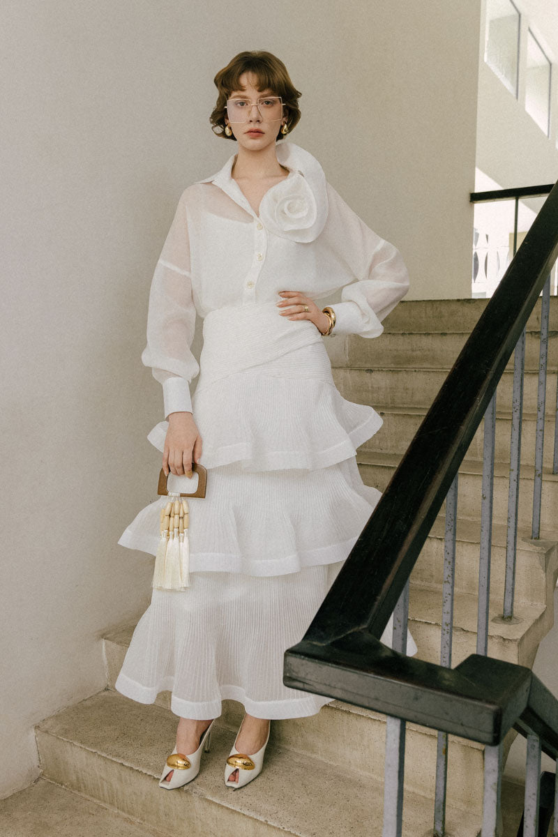 White Plan Shelton Set co-ord with matching top and pants, stylish and comfortable for casual wear.
