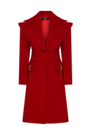 Sudi Etuz oversized coat with removable faux fur sleeves, stylish and warm outerwear featuring a modern design and cozy fabric.