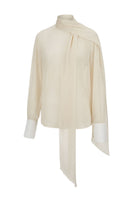 White Plan Ivory Grace co-ord set featuring a stylish top and matching pants, perfect for elegant casual wear.