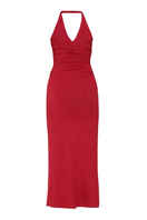 Summer Away Garda Maxi Dress in cherry with flowing fabric and sleeveless design, perfect for summer wear.