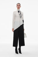 Elenareva ivory silk blouse with floral print, featuring a lightweight, elegant top with long sleeves and a feminine design.