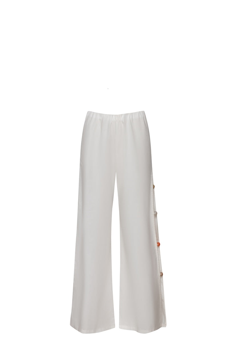 Baobab WAYRA pants in soft fabric with a relaxed fit, shown in a neutral color, featuring a comfortable waistband and stylish design.