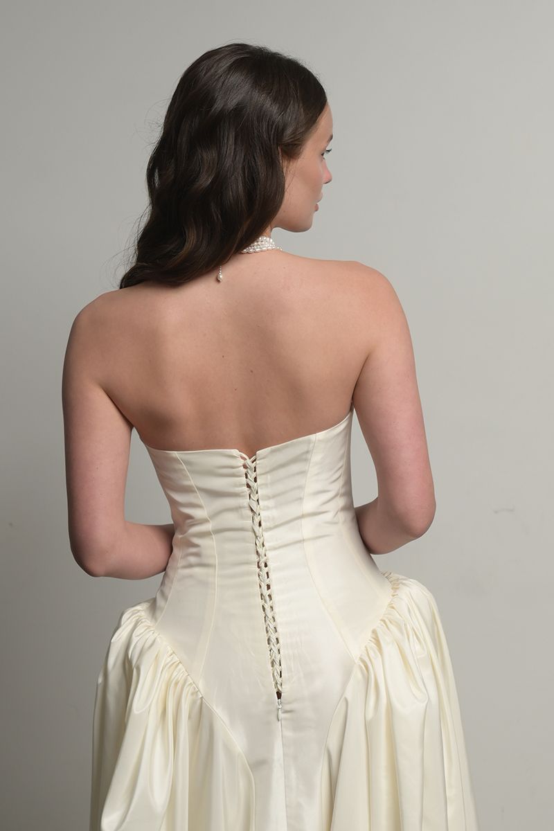 IVORY PRINCESS TAFFETA DROP WAIST GOWN - CULT MIA