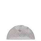 Adriana Castro LA BARCA MINI leather clutch in silver with sleek, compact design and subtle metallic sheen.