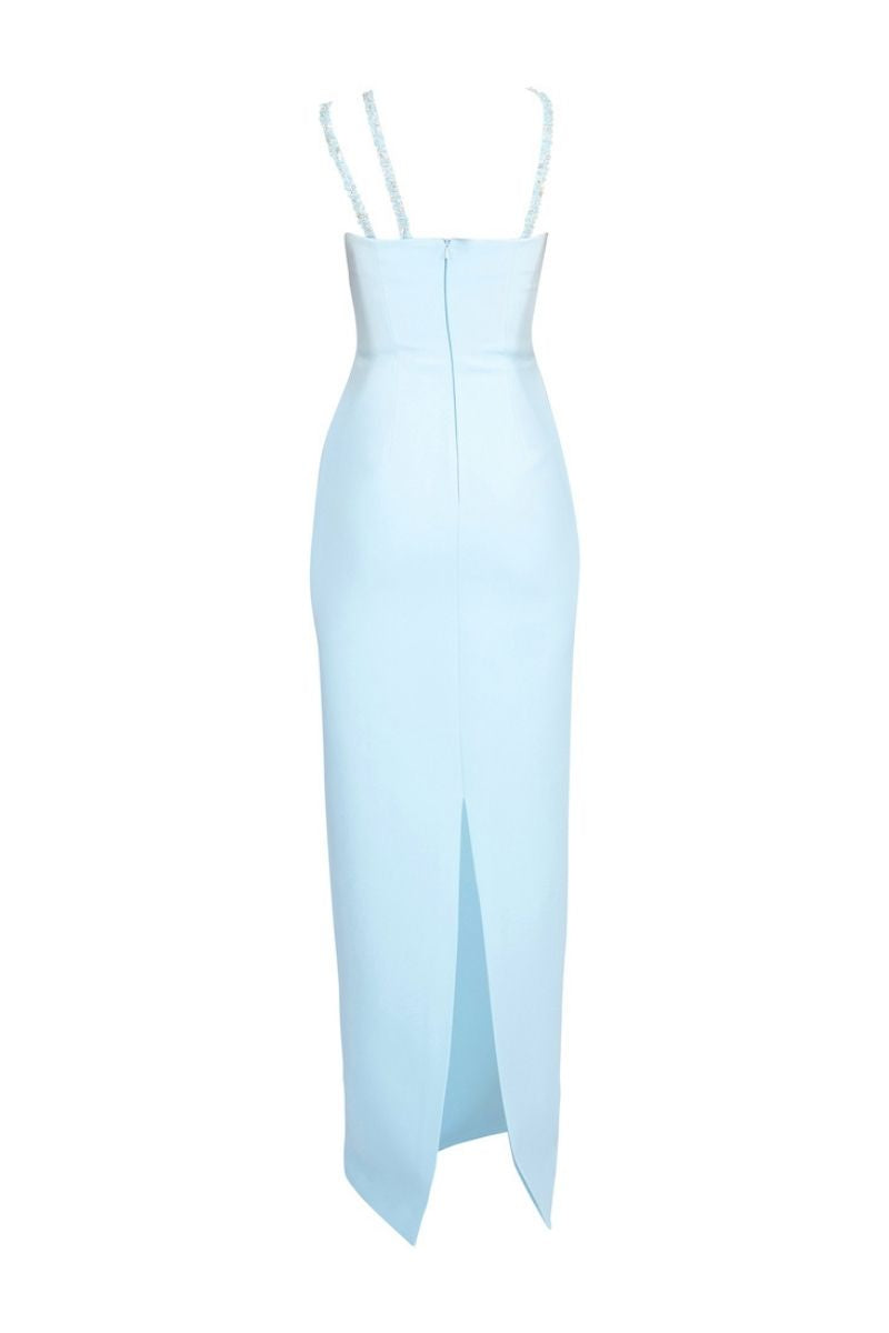 BLUE ONE-SHOULDER LONG DRESS - CULT MIA
