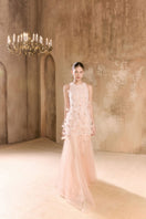 Elegant FLARIN gown by Arti Apparel featuring flowing fabric and intricate detailing, perfect for formal occasions.