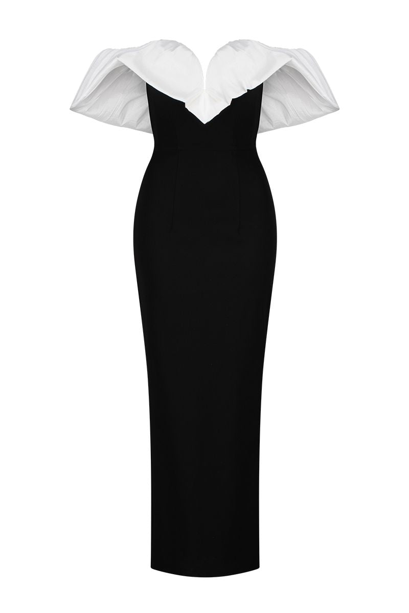 MAXINE OFF SHOULDER RUFFLE MAXI DRESS - CULT MIA
