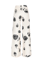 Estefania Rosseta black pants with a tailored fit, showcasing the stylish waistband and sleek fabric.