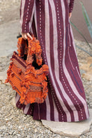 Bani medium Poka organza top handle bag with transparent design and elegant fabric handle, perfect for stylish occasions.