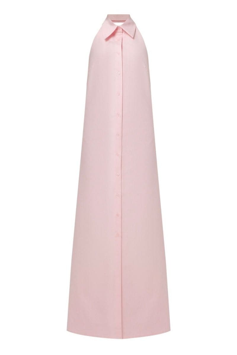 PINK SHIRT MAXI DRESS - CULT MIA