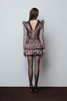 Do Long Bloometric Mini Dress, stylish short dress with a fitted silhouette, shown in a vibrant color on a model.