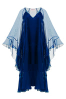 OverTheSea blue maxi dress with depth design, flowing fabric, and sleeveless style perfect for summer or casual occasions.
