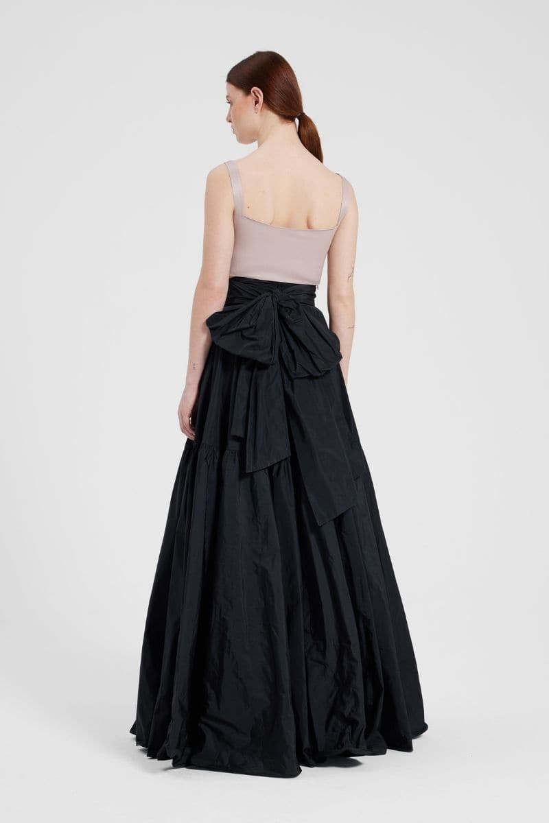 SISI BLACK TAFFETA MAXI SKIRT - CULT MIA