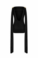 Black Carolina mini dress by LEDIEL, featuring a stylish fit and elegant design, shown on a model.