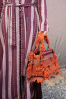 Medium Poka Organza Top Handle Bag by Bani, featuring a stylish transparent organza design with elegant top handles.