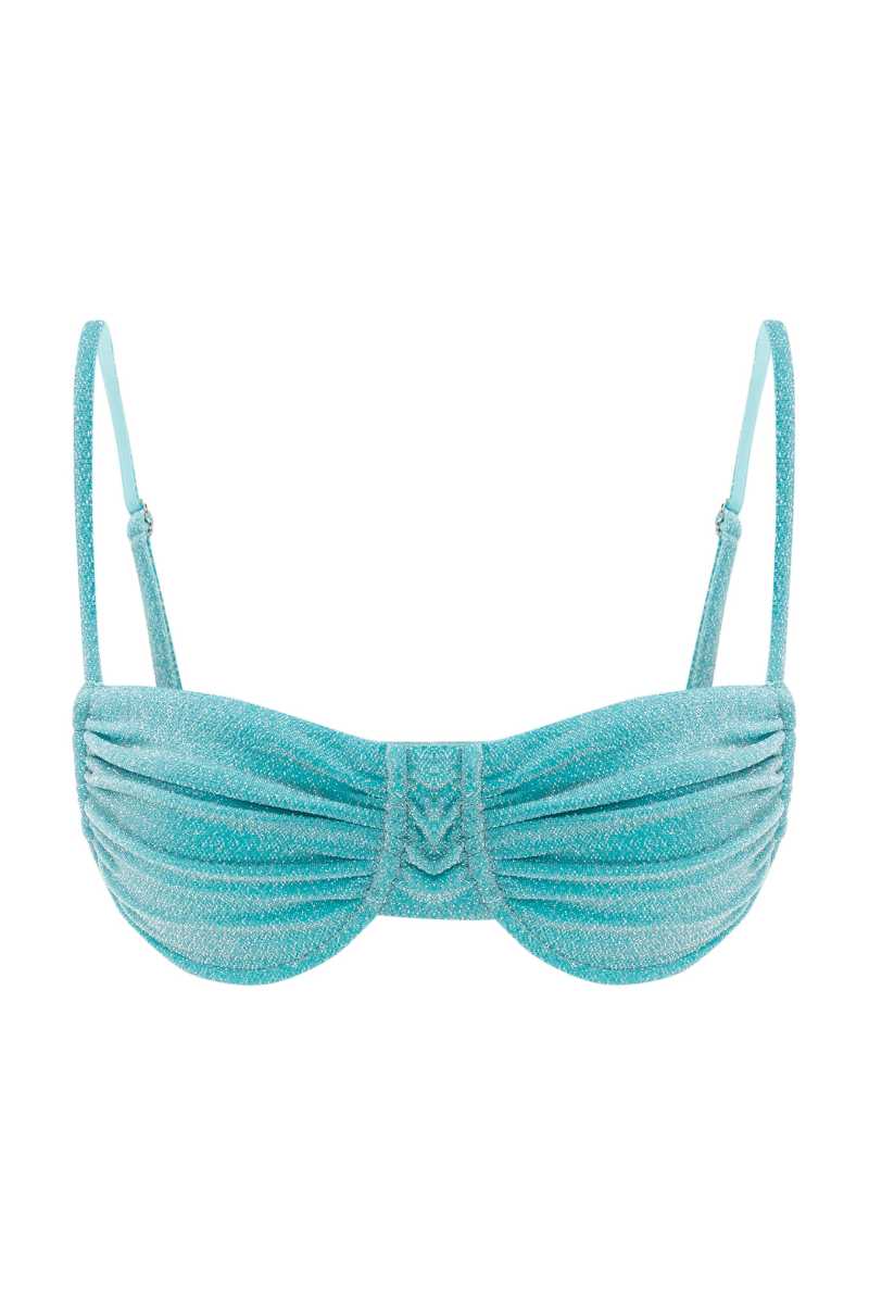 GINA SPARKLY TOP IN TURQUOISE - CULT MIA