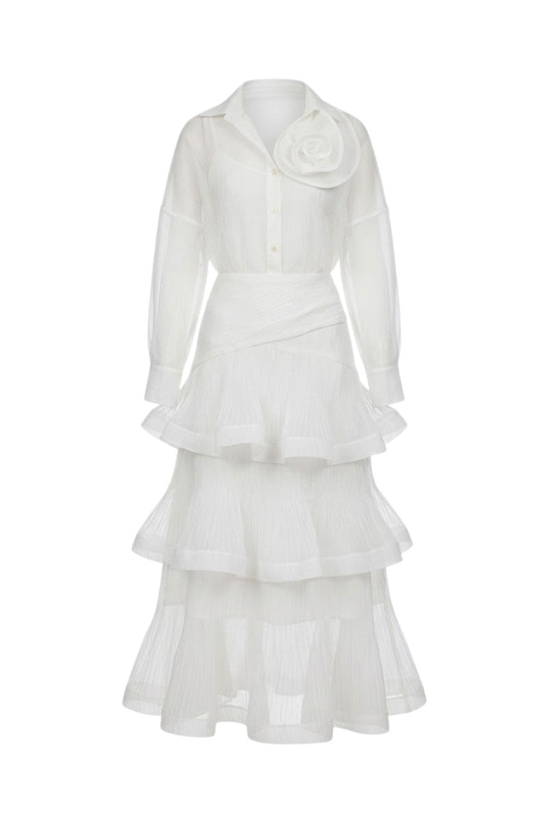 White Plan Shelton Set co-ords featuring a stylish matching top and pants, perfect for casual or trendy wear.