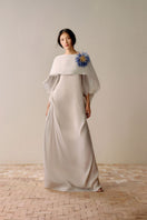 Light gray oversized maxi dress by Lecia featuring a soft, flowing fabric and relaxed fit, perfect for casual and comfortable styling.