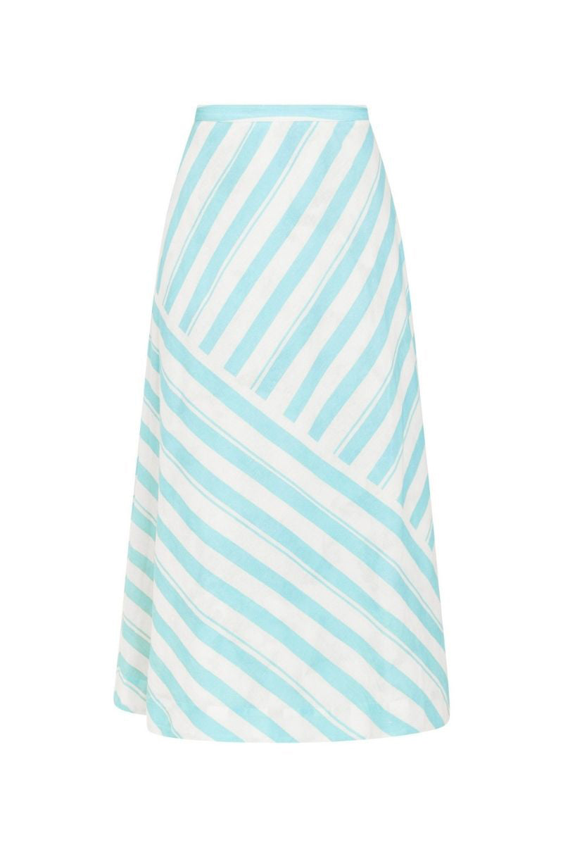 Mestiza New York Santiago convertible midi skirt in Aegean Blooms with a flowy, floral design and adjustable length.