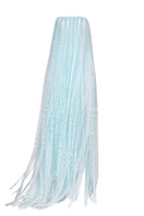 Blue Valenciani maxi all-over fringed dress featuring flowing fabric and fringe details, perfect for elegant summer occasions.