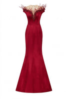 Red MIREILLE silk taffeta gown by 21Six, elegant floor-length dress with a fitted bodice and flowing skirt.