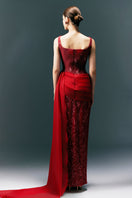Burgundy square neck long gown by HAPPY CLOTHING, stylish CULT MIA X design, flowing fabric and elegant silhouette.