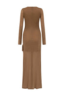 Black Noir dress by Arti Apparel, midi length with a stylish, flowing silhouette, perfect for elegant occasions.