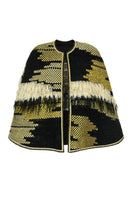 Lalo Avril multicolor cape jacket with vibrant patterns, lightweight fabric, and stylish design for a fashionable layered look.