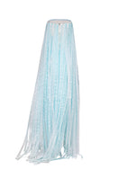 Blue Valenciani maxi all-over fringed dress with flowy fabric and layered fringe details, perfect for boho-inspired style.