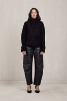 Black Morgan co-ord set by Deme By Gabriella featuring a matching top and pants, styled for a casual or chic look.