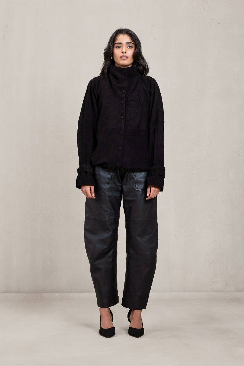 Black Morgan co-ord set by Deme By Gabriella featuring a matching top and pants, styled for a casual or chic look.