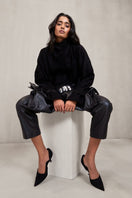 Black Morgan co-ord set by Deme By Gabriella, featuring matching top and pants, stylish and comfortable for casual wear.