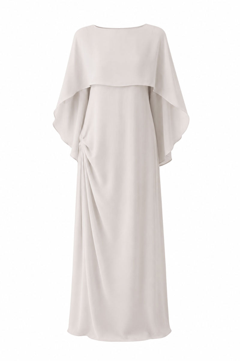 Light gray oversized maxi dress by Leicia, flowing fabric with a relaxed fit, perfect for casual or summer wear.