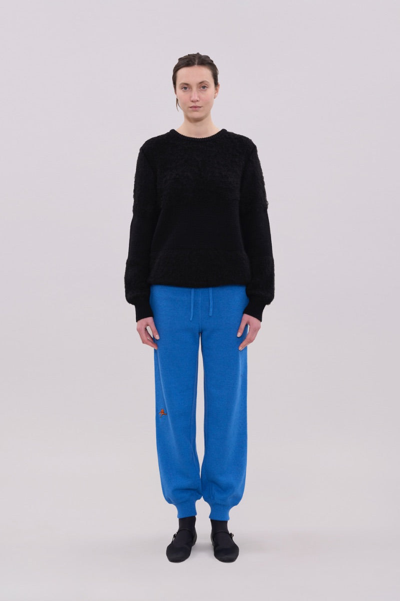 TWO-TONE CREWNECK IN BLACK - CULT MIA